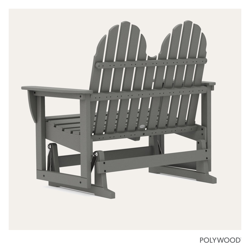 POLYWOOD Classic Adirondack 48" Glider, Slate Gray
