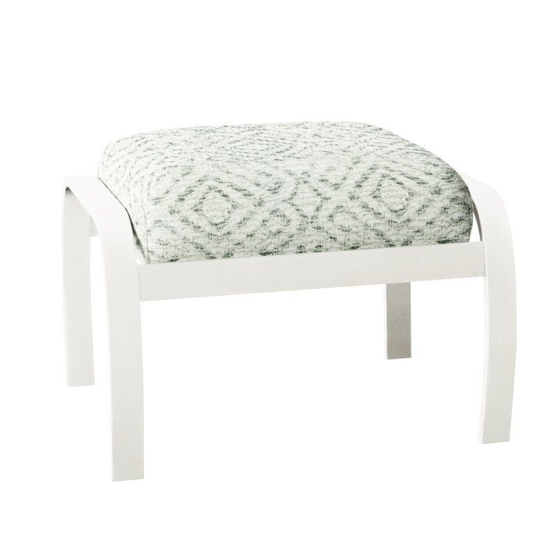 Repose-pieds avec coussin Askar, Neige texturée, Toile Sunbrella® tangerine