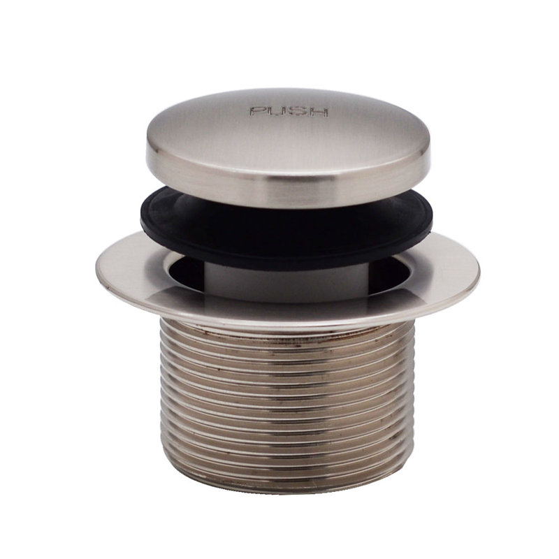 Satin Nickel Round Toe Touch Tub Drain Trim Set