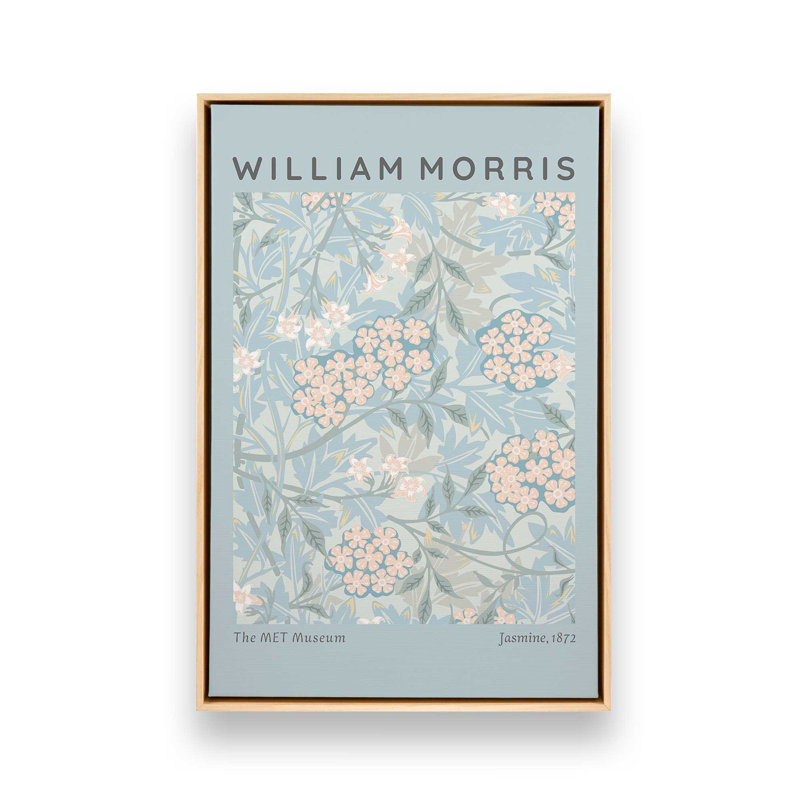 Pale Blue Jasmine by William Morris Canvas Print in a Maple Frame, 48.75" H x 32.75" W x 1.75" D