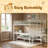 Full Size Bunk Bed With Twin Size, LED Light And Charging Socket-1303940080