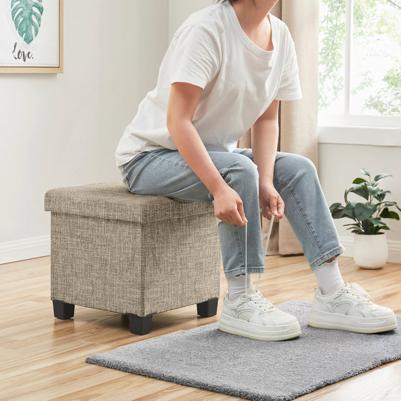 Cube carré pliable Pehrson, Tan/Taupe