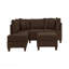 Canapé modulaire réversible et repose-pieds 3 pièces couleur chocolat