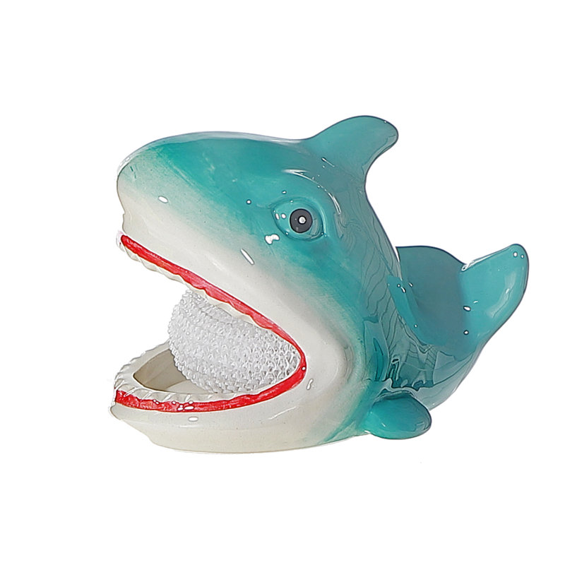 Porte-éponge avec requin éponge blanc