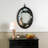 Decorative Oval Wood Convex Wall Accent Mirror With Top Loop