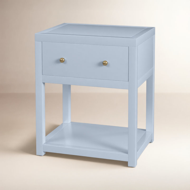 Celine 21" 1-Drawer Nightstand, Light Blue, Light Blue