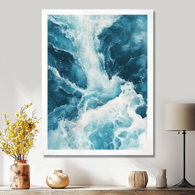Rivière de lumière glaciaire I - Tableau encadré représentant un paysage en mouvement