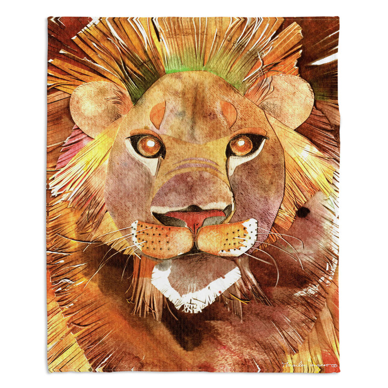 Couverture lion , 51 po x 60 po