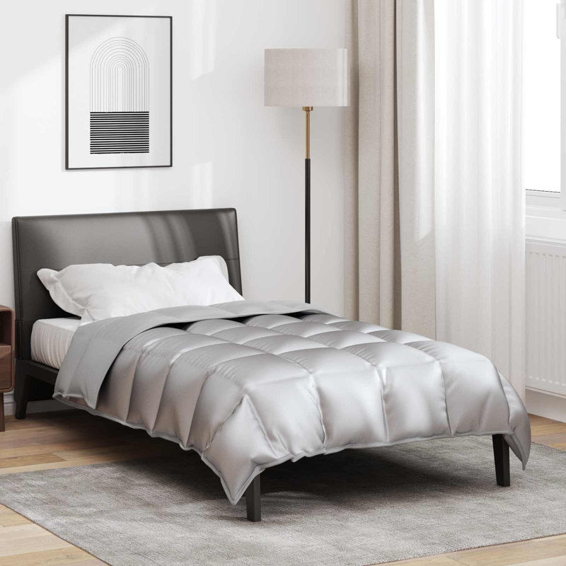  Winter Duvet Silver 220 X 140 Cm Satin And Microfiber, 140 x 200 cm