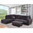 Jomeka Dark Brown Flannel L Shaped  Left Hand Facing Sectional Sofa-88077270