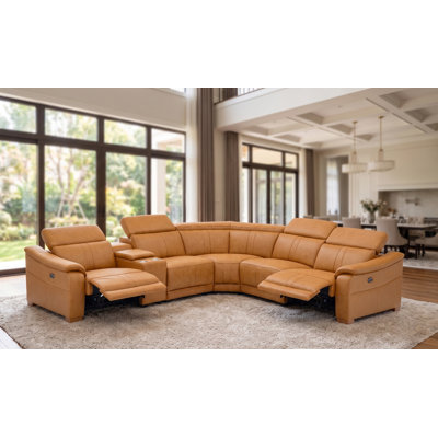 Ayshea Upholstered Power Reclining L-Shaped Sectional Reversible