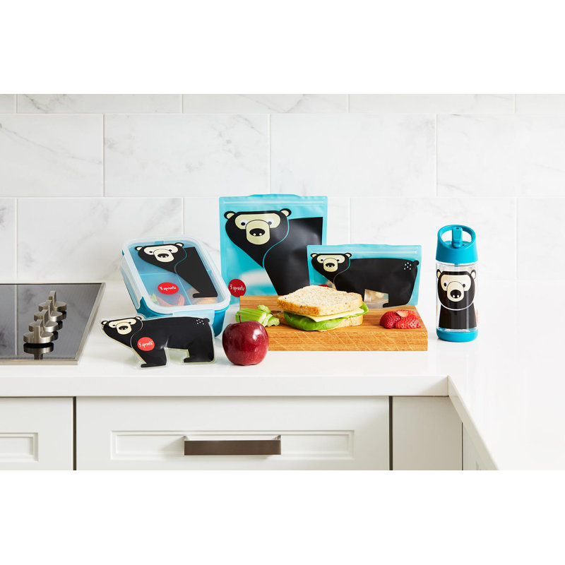 Bento 3 Sprouts - Boîte à bento pour enfants - 42 oz Contenant alimentaire - Ours