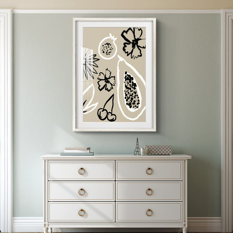 Inner Circles II - Toile tendue avec châssis, H 28,5 po x l 20,5 po, Blanc