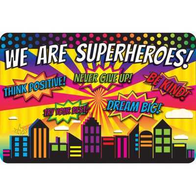 The Original Fun Mat, Welcome Mat, 15,5 po X 23,5 po, Superhero Welcome Mat