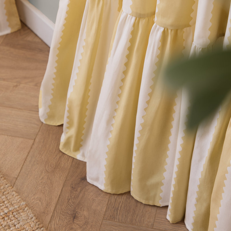Room Darkening Curtain Panel Pair, Yellow/White, 117cm Width x 183cm Drop