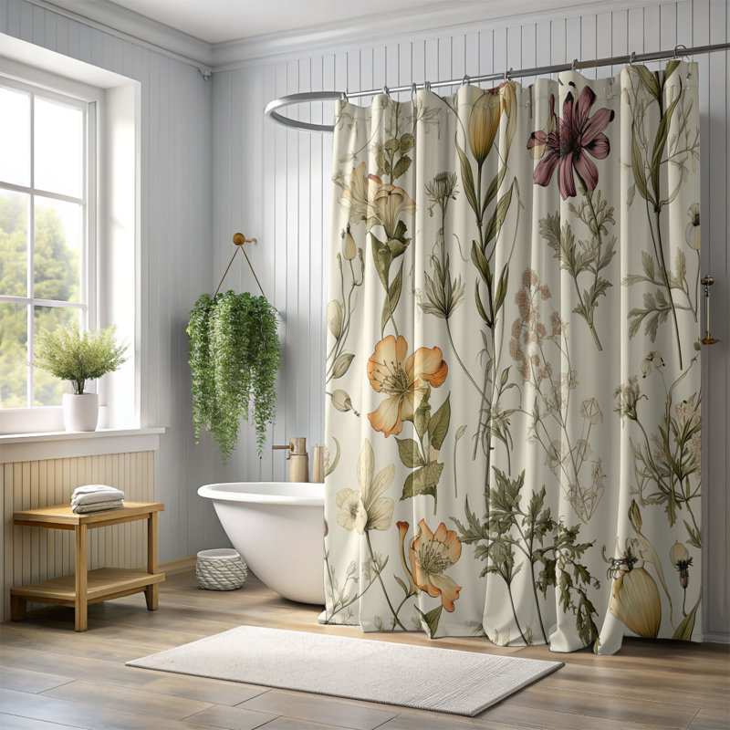 Rideau de douche 1 pièce Field Grace, H 74 po x l 71 po