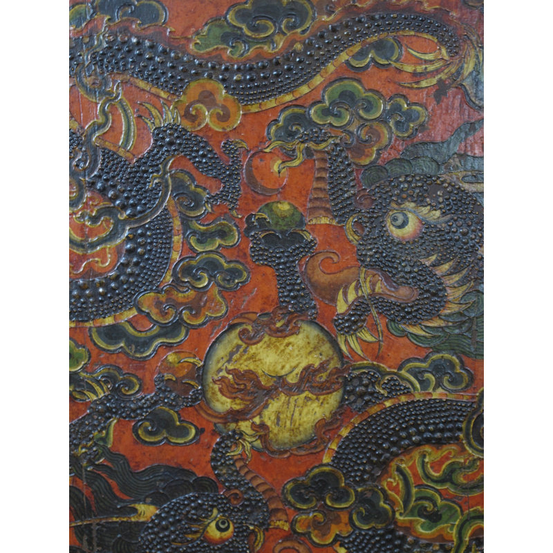 Embossed Flying Dragons Tibetan Wall Art Or Room Divider Or Head Board