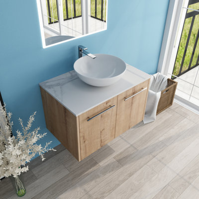 Meuble-lavabo simple 30 po avec dessus en pierre Beber