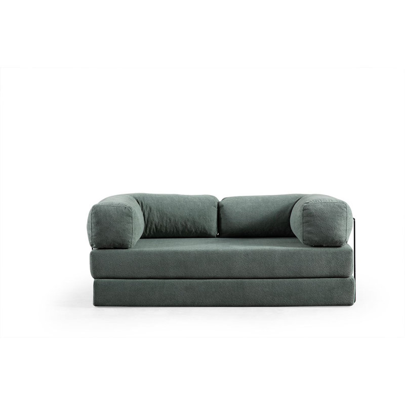 Canapé-lit convertible 2 places, vert | 100% polyester, structure entièrement en mousse, 78,7 x 39,4 x 31,5 pouces | Tissu nettoyable à sec, pieds en métal, conception polyvalente pour des options illimitées, parfait pour les petits espaces et les chambres d'amis