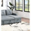 Modern Square Arm Sectional With Pull Out Bed And Chaise Storage In Black Grey Polyfiber