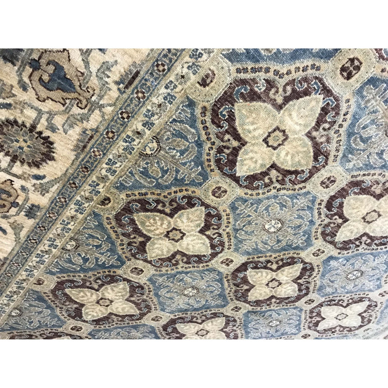 Ziegler Wool Oriental Area Rug in Brown/Beige/Blue