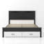 Meubles rustiques de style ferme, format Queen, structure robuste, conception silencieuse, rangement sous le lit, montage facile