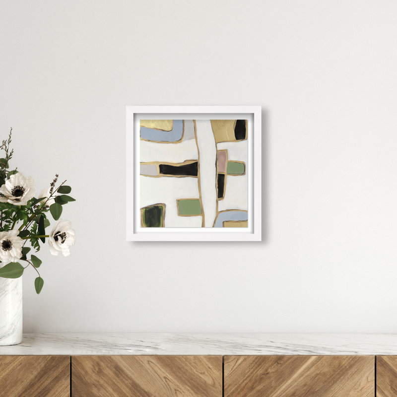 A Night With Klimt II Shadowbox Abstract Print by Oliver Gal, Black Frame, 12 x 12, 13.5"H x 13.5"W, White Frame