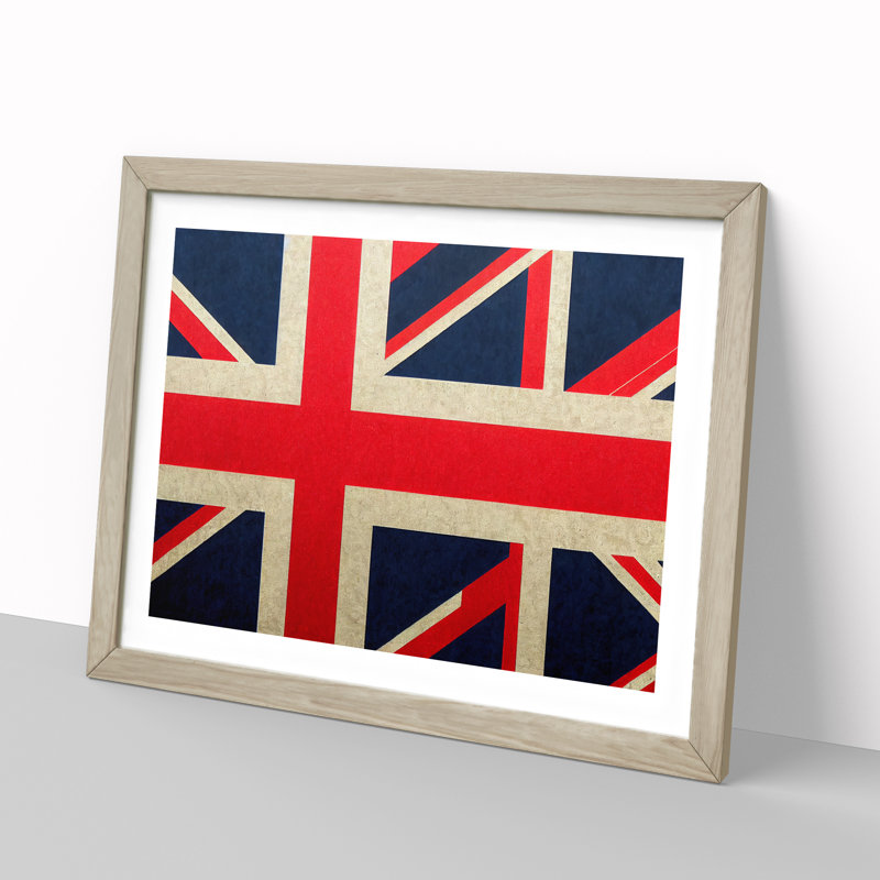 Abstract Union Jack Flag Vol.2 - Framed Print, 46cm H x 64cm W x 2cm D, Oak Framed