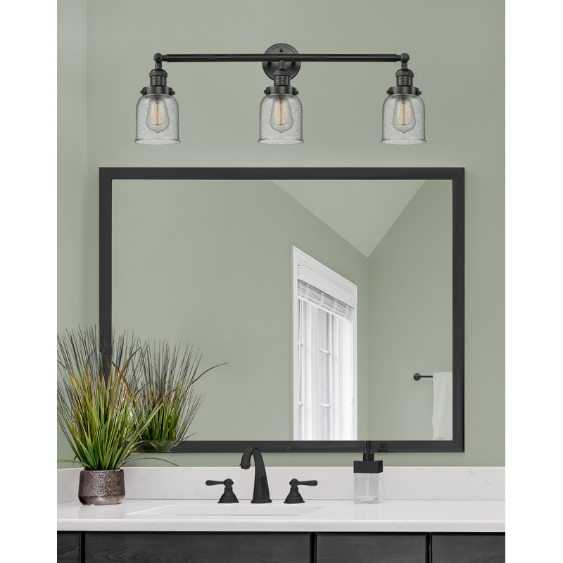Barre d'éclairage de salle de bain à 3 lumières à intensité variable, Noir mat