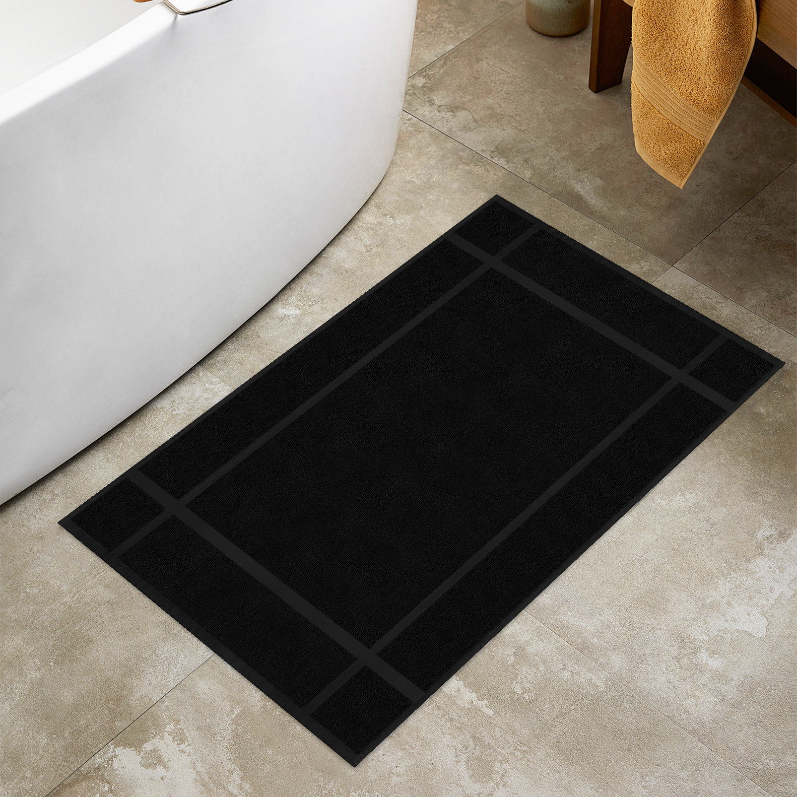 Ultra Plush, Soft, and Absorbent 100% Combed Cotton Pile Bath Rugs