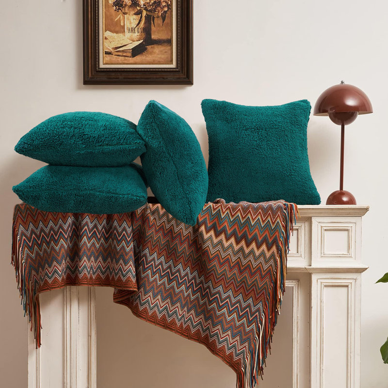 Housse de coussin Aspa, Bleu sarcelle foncé