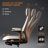 Executive Office Chair with Foot Rest, Top Grain Genuine Leather Office Chair, Ergonomic High Back Design. Real Leather, Wheels, Alumium Base. Padded Armrest, Luxury and Comfy-1648258298