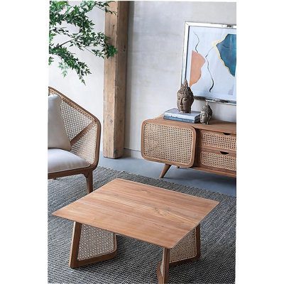 Table basse 27,6 x 27,6 x 13,8 po en teck