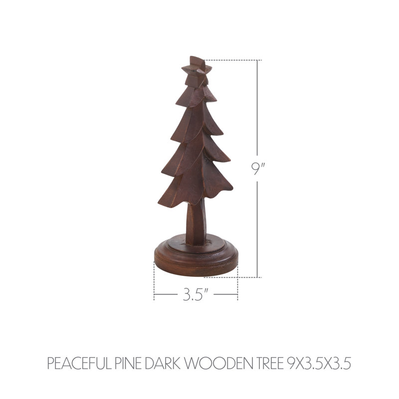 Pin paisible en bois foncé 9 x 3,5 x 3,5