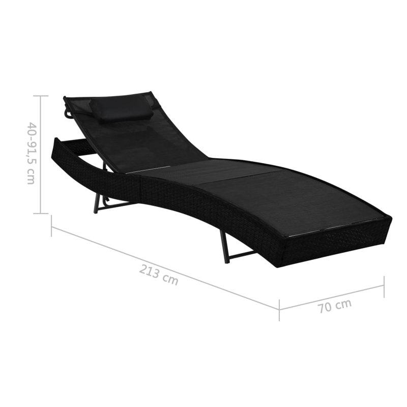 Forteau 85.2" Long Single chaise, Black