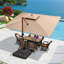 Parasol d'extérieur rectangulaire en porte-à-faux 9 pi x 12 pi avec base, beige-197273276