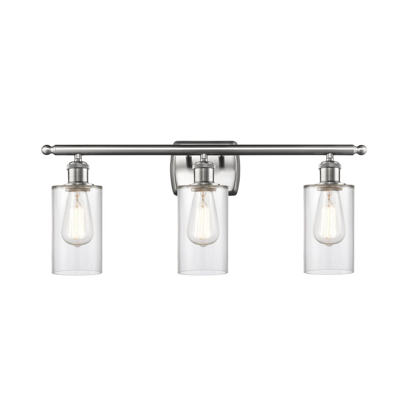 Éclairage de salle de bain à intensité variable à 3 lumières Mallette, Transparent, Ampoule DEL rétro de 3,5 watts