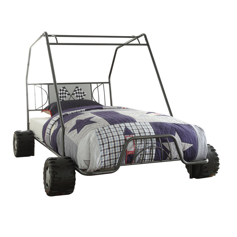 Bed Frame With Headboard, Gray