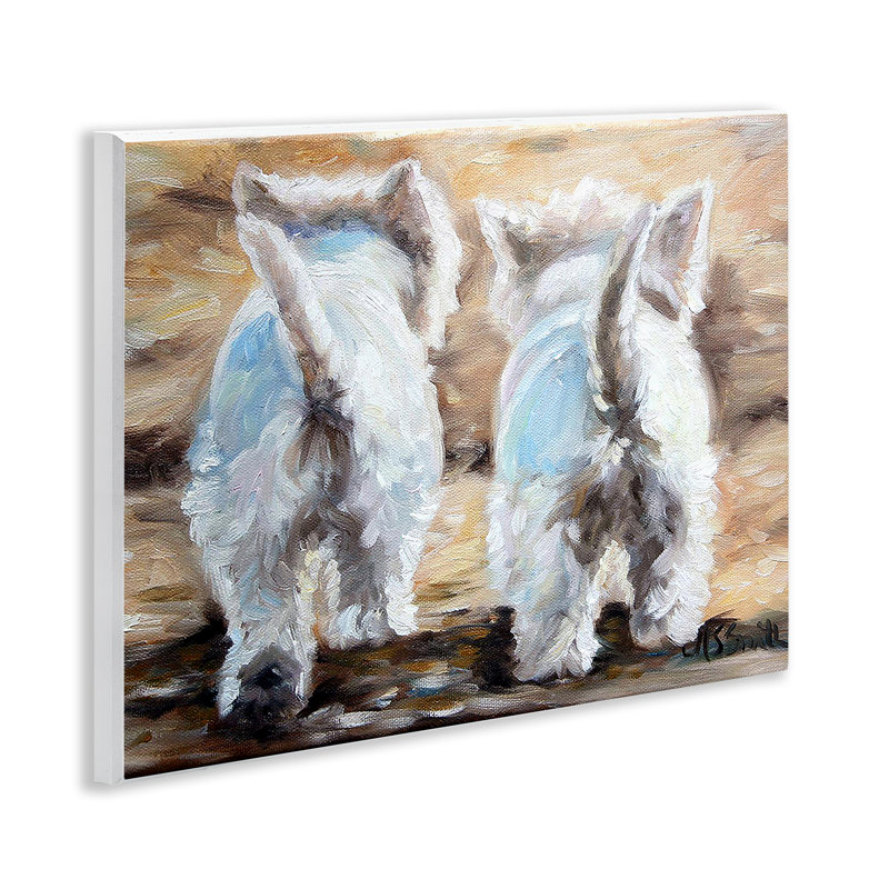 Plaque murale «Farewell White Puppies» par Mary Sparrow