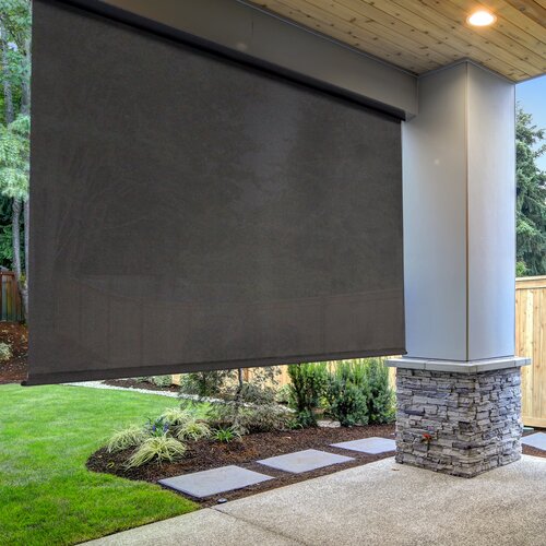 Symple Stuff Sharice Semi-Sheer Outdoor Roller Shade & Reviews | Wayfair