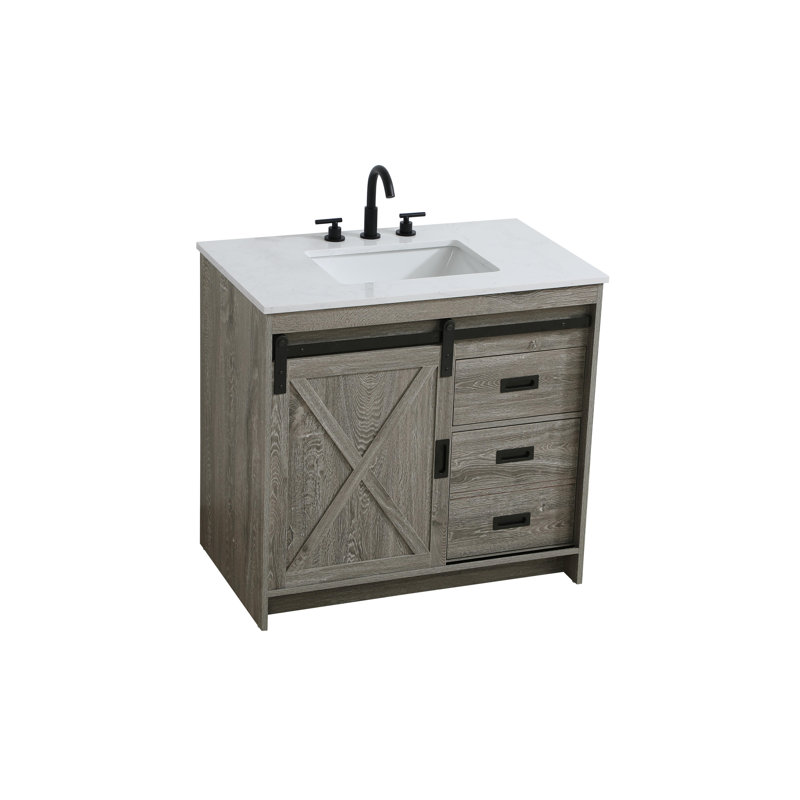 Boden 36 inch Single Bathroom Vanity, Rustic Gray