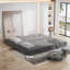 Canapé-lit convertible de 80 po avec 2 coussins Solsticea, canapé-lit en chenille pliable, amovible et lavable, canapé de plancher pour les petits espaces du salon-2086747380