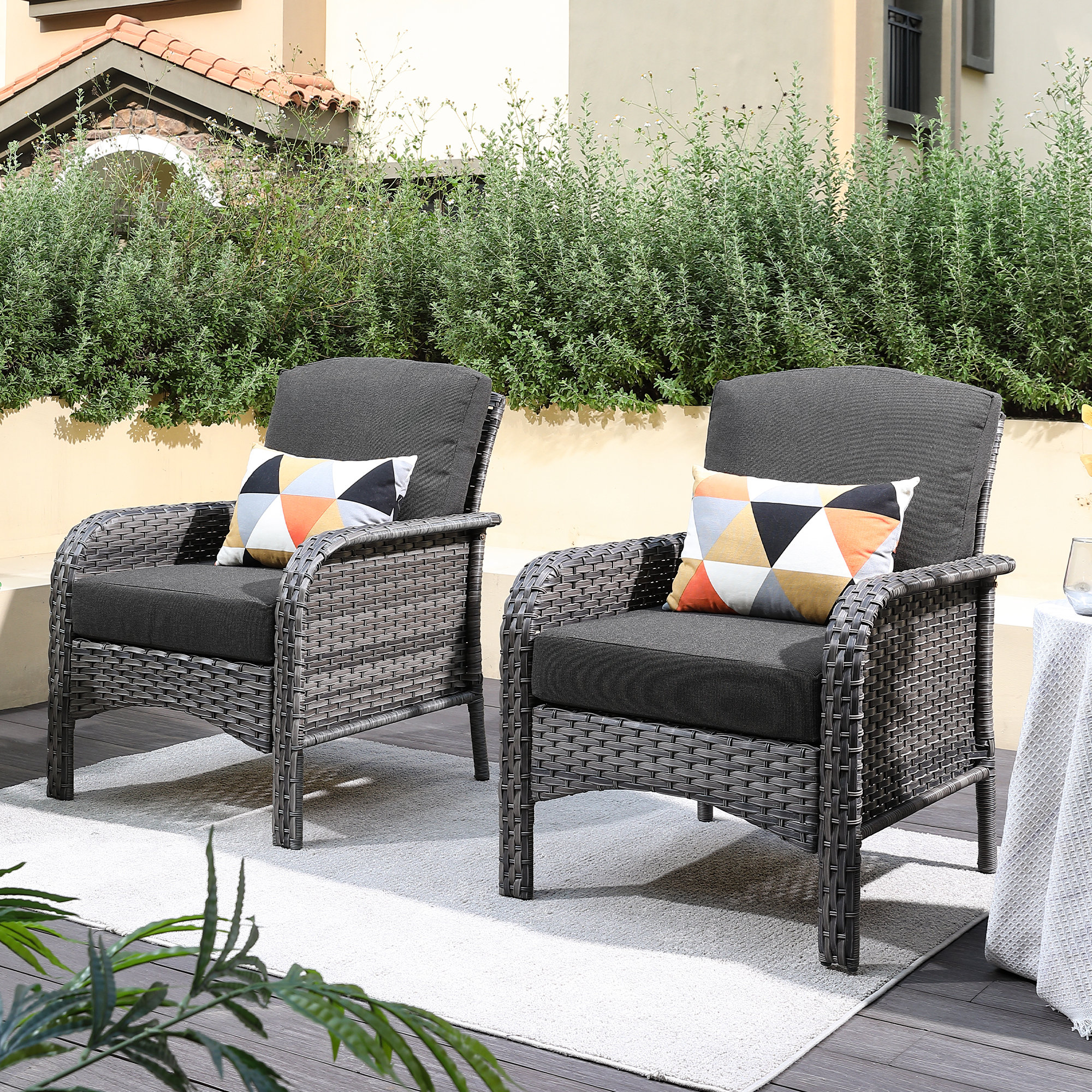 Dovecove Gretna Patio Chair with Cushions & Reviews | Wayfair