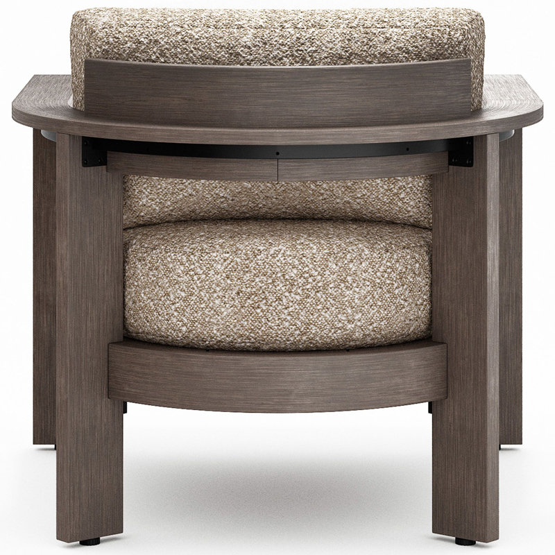 Beau Outdoor Lounge Chair, Pique Gravel, Textured Black