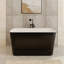 Baignoire autoportante rectangulaire Glendale Casainc 43 po en acrylique noir avec siège intégré