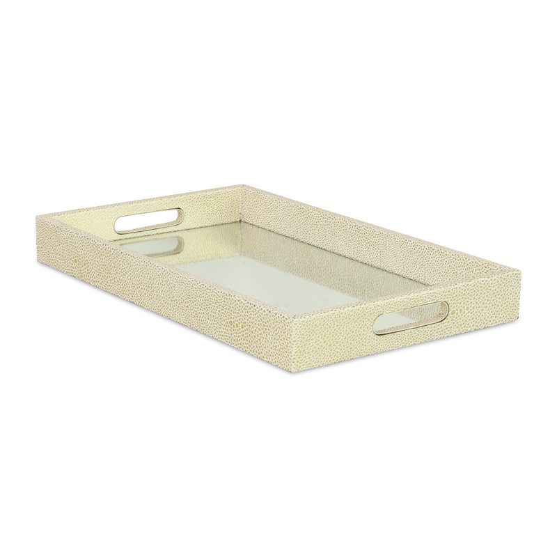 Plateau de service Aimable, Or blanc, 1,75 po x 10,25 po x 8 po