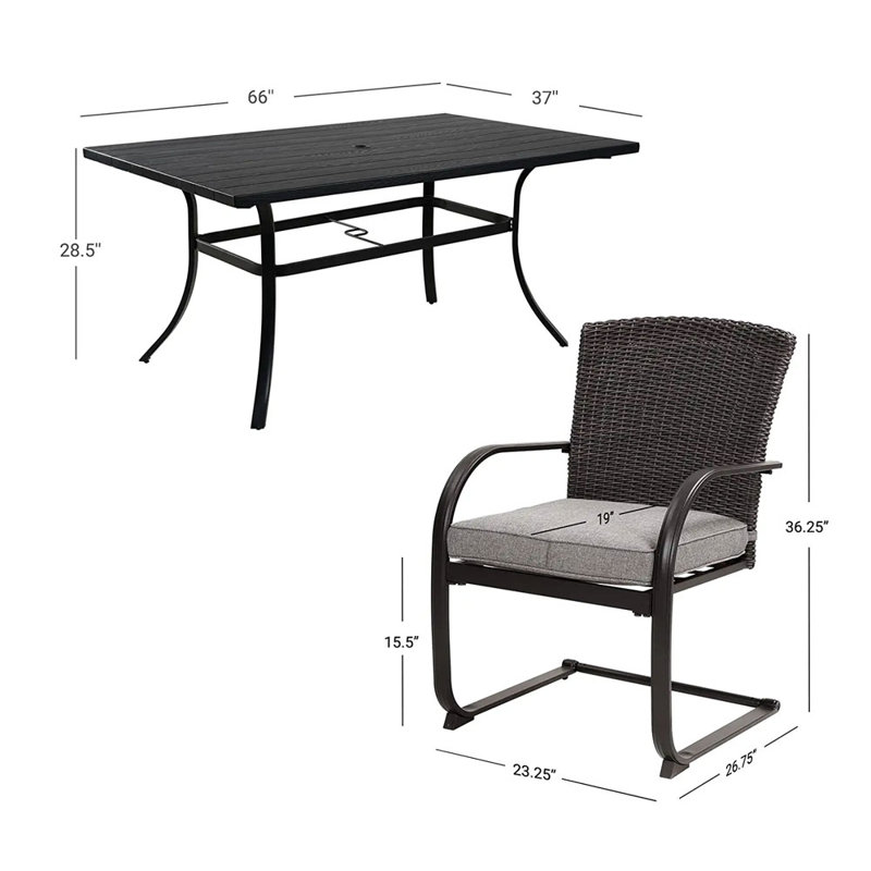 Gregoy 6 - Person Extendable Four Leg Dining Set, Grey