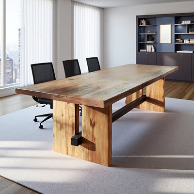 Modern solid wood conference table
