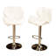 2 tabourets blancs contemporains - hauteur réglable hydraulique, siège en cuir de polyuréthane, repose-pieds pour une assise détendue et confortable-974559593