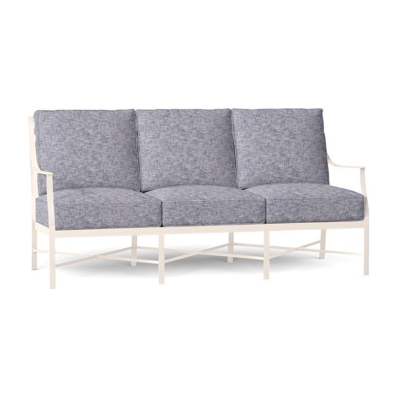 Monaco Aluminum Sofa - Slate Gray, Slate Gray, Welt, Herringbone Sand
